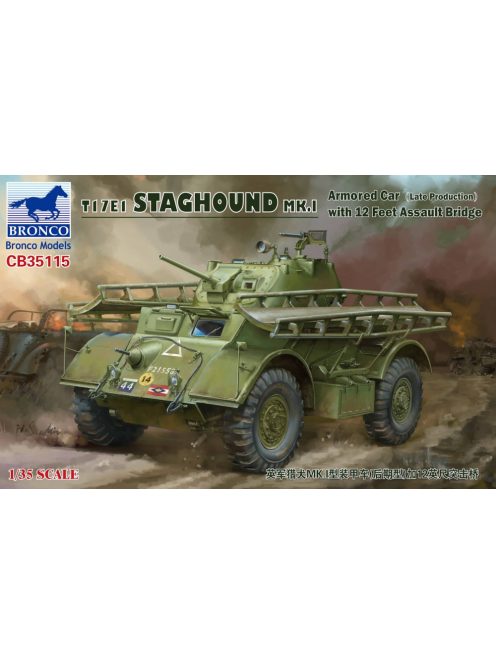 Bronco Models - T17E1 STAGHOUND MK.I Armored Car (Late Produktion)w.12 Feet Assault Bridge