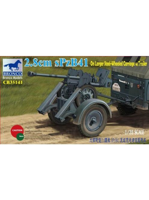 Bronco Models - 2.8cm sPzb41 On Larger Steel-Wheeled carriage w/Traile