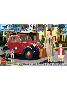   Bronco Models - Italian Light Civilian Car (Hard Top) w/Lady & Girl