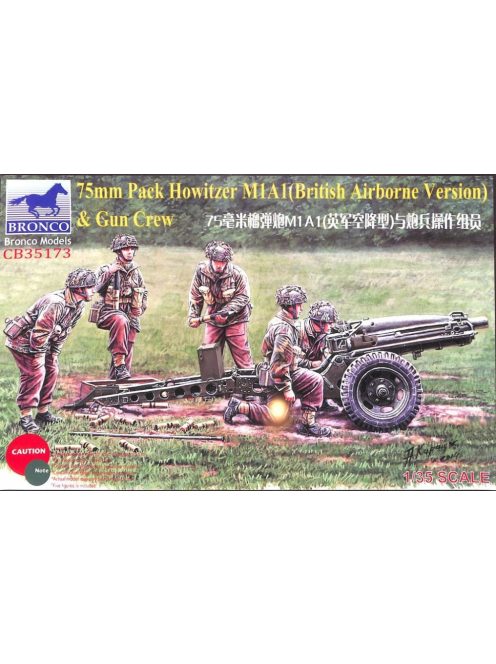 Bronco Models - 75mm Pack Howitzer M1A1(British Airborne Version) & Gun Crew