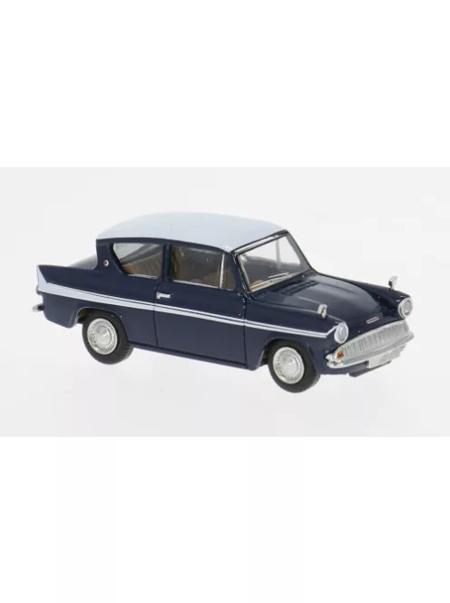 Brekina - Ford Anglia dunkelblau/weiss 1959