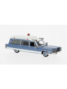   Brekina - Cadillac Miller Meteor Ambulance, weiss/blau, 1966, 1:87