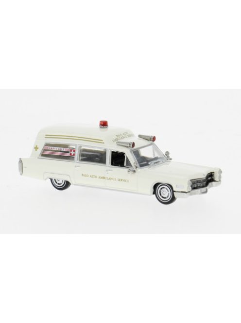 Brekina - Cadillac Miller Meteor Ambulance, 1966, Palo Alto Ambulance, 1:87