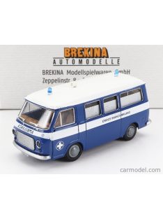   Brekina Plast - Fiat 238 Minibus Ambulanza Croce Bianca Milano 1966 Blue White
