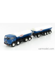   Brekina Plast - Fiat 690 Millepiedi Tanker Truck Olio Fiat 1960 Blue Black White