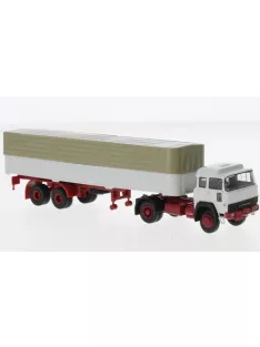   Brekina - Brekina, Magirus 310 D 16 PP-Sattelzug, hellgrau/dunkelrot, 1974, 1:87