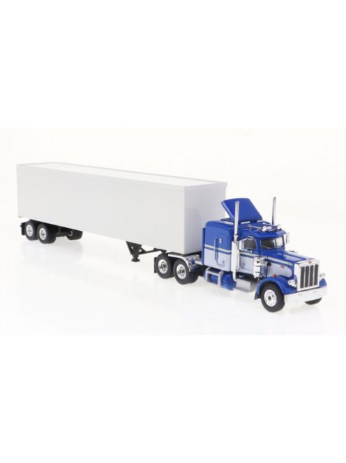 Brekina - Peterbilt 359 Koffer-SZ, blau/weiss, 1973, 1:87