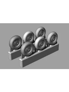 Brengun - Spitfire 4 spoke wheels set (3 types of tires)