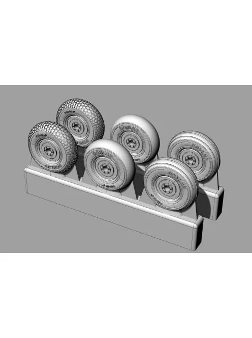 Brengun - Spitfire 5 spoke wheels set (3 types of tires)