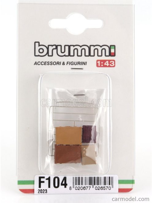 Brumm - Accessories Set 4X Valigie + Portapacchi - Suitcases + Rack 2 Tone Brown