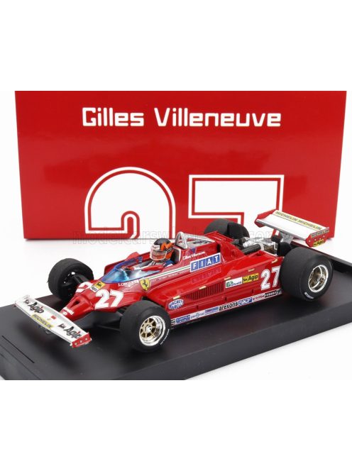Brumm - FERRARI F1  126CK TURBO N 27 ITALY GP 1981 GILLES VILLENEUVE - WITH DRIVER FIGURE RED