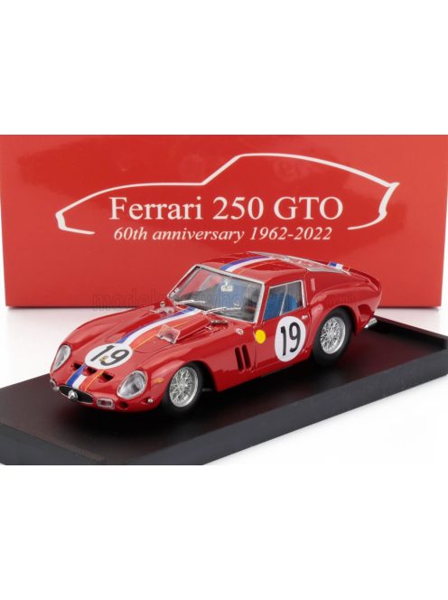 Brumm - FERRARI 250 GTO 3.0L V12 COUPE TEAM PIERRE NOBLET N 19 2nd 24h LE MANS 1962 JEAN GUICHET - PIERRE NOBLET RED WHITE BLUE