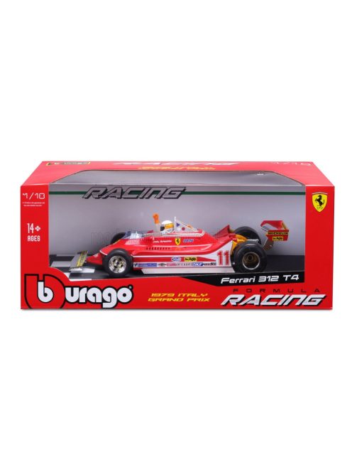 Burago - FERRARI F1  312T4 N 11 WINNER GP MONZA JODY SCHECKTER (WITH PILOT FIGURE) 1979 WORLD CHAMPION RED