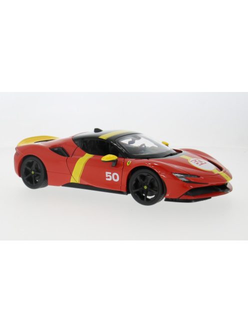 Burago - Ferrari SF90 Stradale, rot/gelb, Le Mans, 1:18