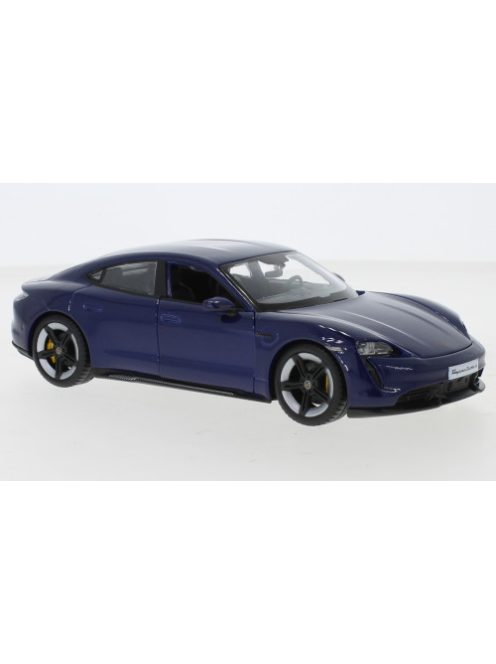 Burago - Porsche Taycan Turbo S, dunkelblau, 1:24