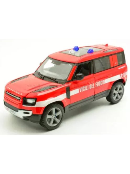 Burago - LAND ROVER NEW DEFENDER 110 VIGILI DEL FUOCO 2020 RED WHITE