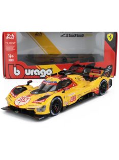   Burago - FERRARI 499P 3.0L TURBO V6 TEAM AF CORSE N  83 24h LE MANS 2024 ROBERT KUBICA - ROBERT SHWARTZMAN - YIFEI YE YELLOW RED