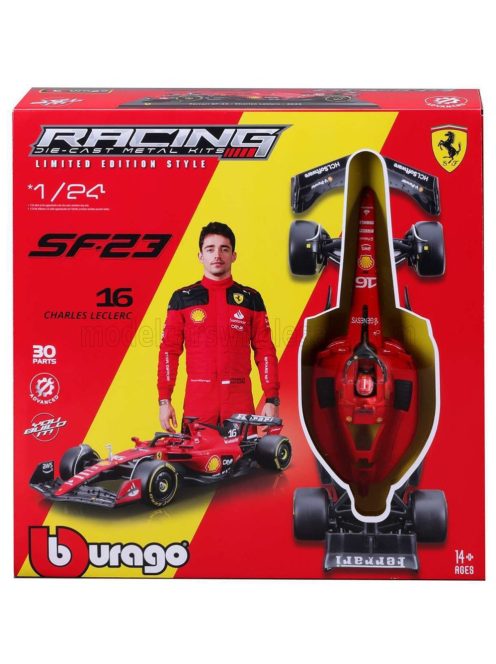 Burago - FERRARI F1  SF-23 TEAM SCUDERIA FERRARI N 55 SEASON 2023 CARLOS SAINZ RED BLACK