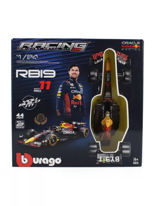Burago - RED BULL F1  RB19 TEAM ORACLE RED BULL RACING N 11 SEASON 2023 SERGIO PEREZ MATT BLUE YELLOW RED
