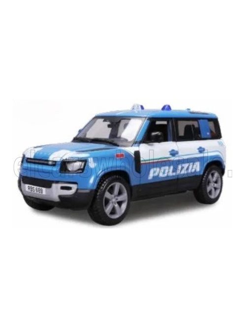 Burago - LAND ROVER NEW DEFENDER 110 POLIZIA 2020 LIGHT BLUE
