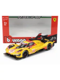   Burago - FERRARI 499P 3.0L TURBO V6 TEAM AF CORSE N  83 24h LE MANS 2024 ROBERT KUBICA - ROBERT SHWARTZMAN - YIFEI YE YELLOW RED