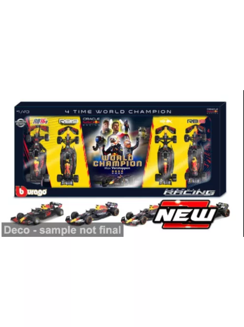 Burago -  Red Bull 4 x World Champion set Max Verstappen Formel 1 1:43