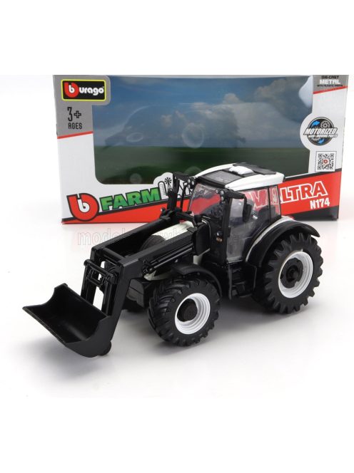 Burago - VALTRA N174 TRACTOR FRONT LOADER 2017 WHITE BLACK