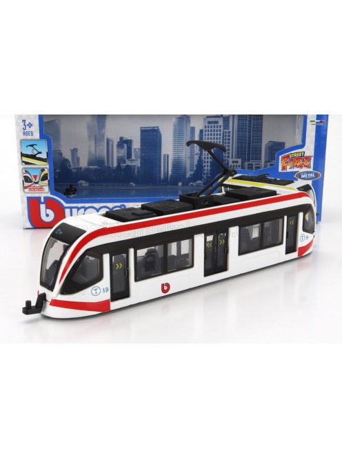 Burago - TRAM CITY TRAM AUTOBUS WHITE RED BLACK