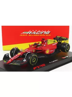   Burago - FERRARIF1-75 SCUDERIA FERRARI N 16 2nd MONZA GP ITALY (POLE POSITION) 2022 CHARLES LECLERCWITH HELMET AND PLASTIC SHOWCASEEXCLUSIVE CARMODELBburago