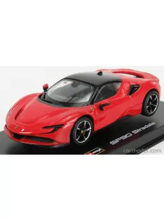   Burago - Ferrari Sf90 Hybrid Stradale 2019 - Con Vetrina - With Showcase Red
