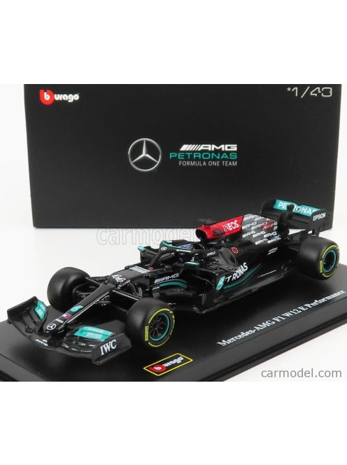 Burago - Mercedes Gp F1 W12 Mercedes M12 Eq Power+ Team Amg Petronas Motorsport Formula One N 44 Season 2021 Lewis Hamilton - Con Pilota E Vetrina - With Pilot And Showcase Black Green