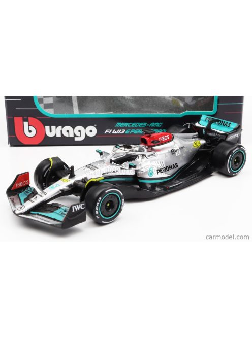 Burago - Mercedes Gp F1 W13E Team Mercedes-Amg Petronas F1 N 44 Season 2022 Lewis Hamilton Silver Green