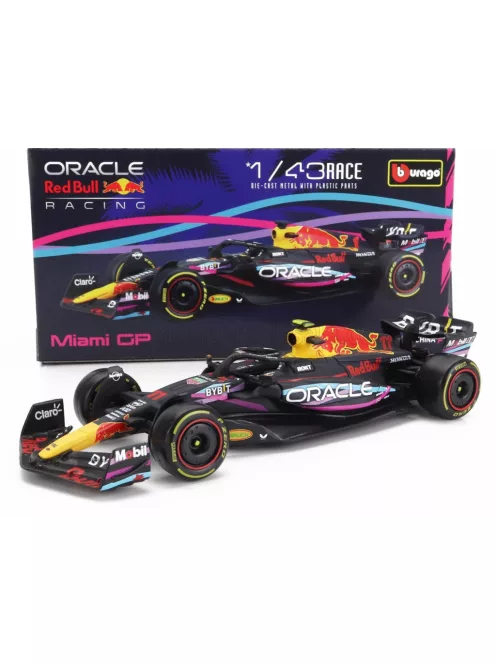Burago - Red Bull Racing RB19 Team Oracle Red Bull Racing #11 S.Perez Pole Position and 2nd Miami GP Formula 1 2023 - Bburago
