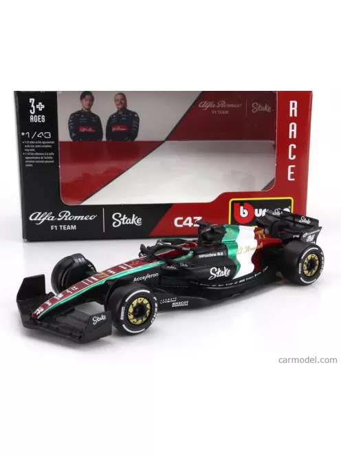 Burago - Alfa Romeo C43 Team Alfa Romeo F1 Team Stake #77 Bottas 10th Italian GP (Monza) Formula 1 2023Bburago
