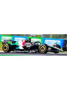   Burago - ALFA ROMEO F1  C43 TEAM STAKE N 24 MONZA ITALY GP 2023 GUANYU ZHOU - WITH PILOT AND SHOWCASE BLACK RED WHITE GREEN
