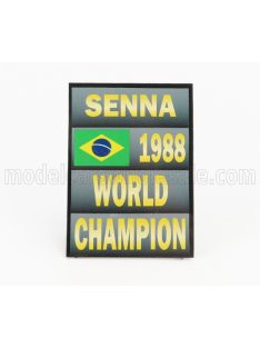  Cartrix - ACCESSORIES F1  WORLD CHAMPION PLATE PIT BOARD - McLAREN MP4/4 HONDA N 12 SEASON 1988 AYRTON SENNA GREY BLACK YELLOW