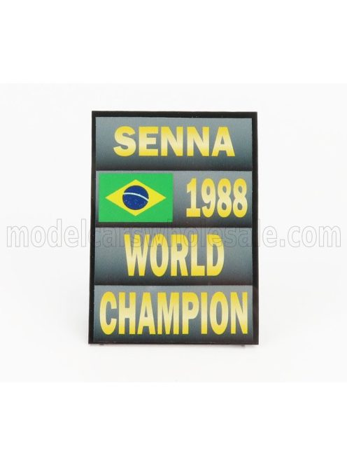 Cartrix - ACCESSORIES F1  WORLD CHAMPION PLATE PIT BOARD - McLAREN MP4/4 HONDA N 12 SEASON 1988 AYRTON SENNA GREY BLACK YELLOW