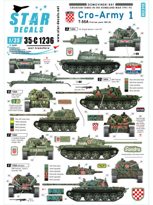 Cro-Army # 1. Croatian T-55 tanks 1991-92.