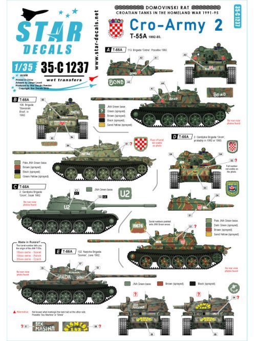 	Cro-Army # 2. Croatian T-55 tanks 1992-93.