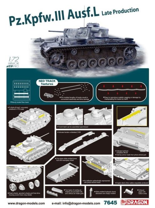 Pz.Kpfw. III Ausf. L late production Neo Tracks Dragon | No. 7645 | 1:72