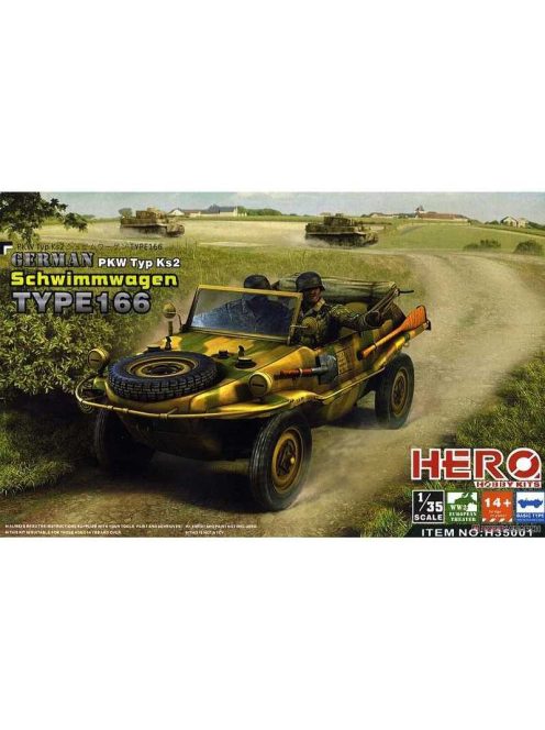 German Pkw.K2s Schwimmwagen Type 166 Hero Hobby Kits | No. H35001 | 1:35