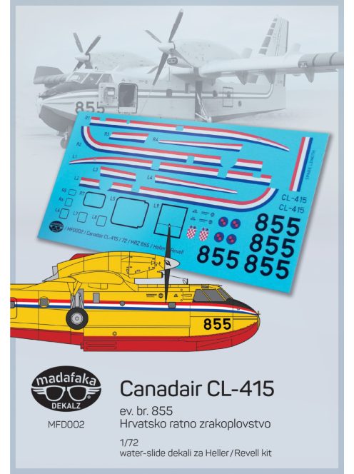 1:72 Madafaka dekals Canadair CL-415 Hrvatsko ratno zrakoplovstvo