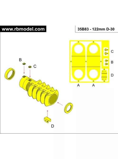 35B83 122mm L/38 D-30 SPG T-34 / D-30 122mm Howitzer D-30