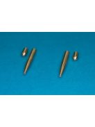 48AB09 2 x 20mm Hispano cannons Set contains two pcs of Hispano cannons and two hole plugs witch where mounted instead of two additional Hispano cannons. Those barrels where used in Spitfire "wing E &