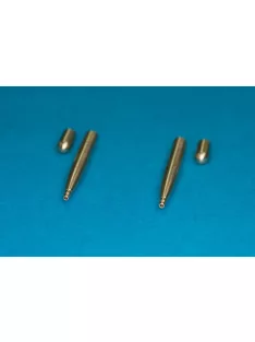   48AB09 2 x 20mm Hispano cannons Set contains two pcs of Hispano cannons and two hole plugs witch where mounted instead of two additional Hispano cannons. Those barrels where used in Spitfire "wing E &