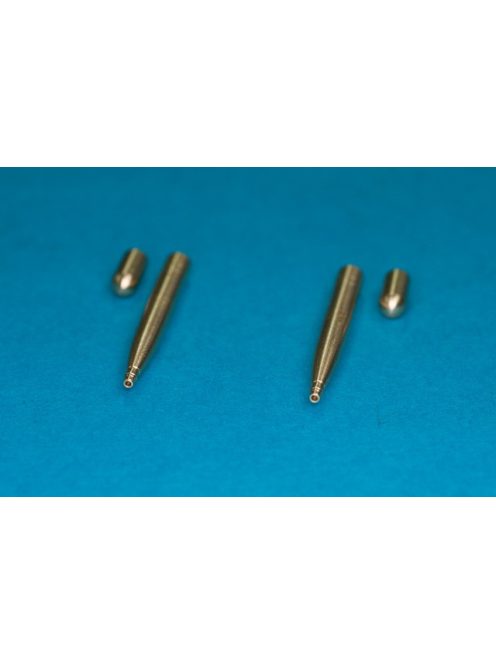 48AB09 2 x 20mm Hispano cannons Set contains two pcs of Hispano cannons and two hole plugs witch where mounted instead of two additional Hispano cannons. Those barrels where used in Spitfire "wing E &