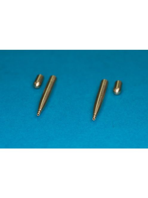 48AB09 2 x 20mm Hispano cannons Set contains two pcs of Hispano cannons and two hole plugs witch where mounted instead of two additional Hispano cannons. Those barrels where used in Spitfire "wing E &