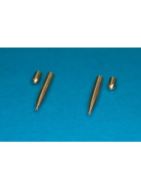 48AB09 2 x 20mm Hispano cannons Set contains two pcs of Hispano cannons and two hole plugs witch where mounted instead of two additional Hispano cannons. Those barrels where used in Spitfire "wing E &