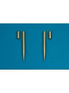 48AB09 2 x 20mm Hispano cannons Set contains two pcs of Hispano cannons and two hole plugs witch where mounted instead of two additional Hispano cannons. Those barrels where used in Spitfire "wing E &