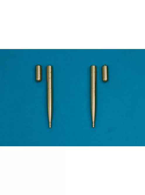 48AB09 2 x 20mm Hispano cannons Set contains two pcs of Hispano cannons and two hole plugs witch where mounted instead of two additional Hispano cannons. Those barrels where used in Spitfire "wing E &